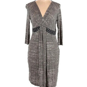 COPY - Like New Weekend Max Mara Casual Black/White Casual Dress Striped Size L…